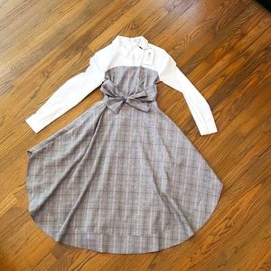 English Factory, XS, white with black, Grey and red plaid.